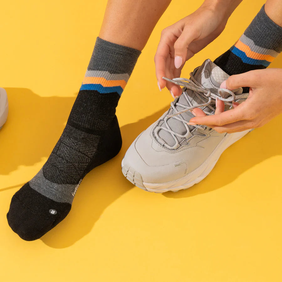 Merino 10 Cushion Mini Crew Switchback Charcoal